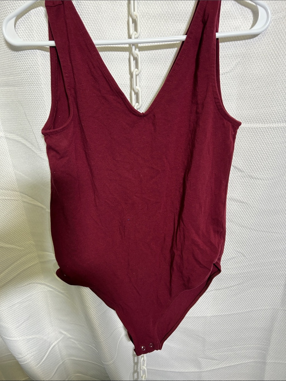 Womens Maroon One-Piece Bodysuit